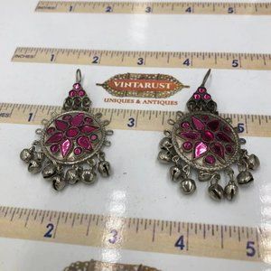 Afghan Kuchi Silver Dangle Jhumka Style Earrings W